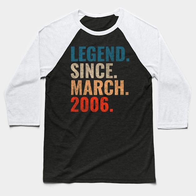 Legend since March 2006 Retro 2006 Baseball T-Shirt by TeeLogic